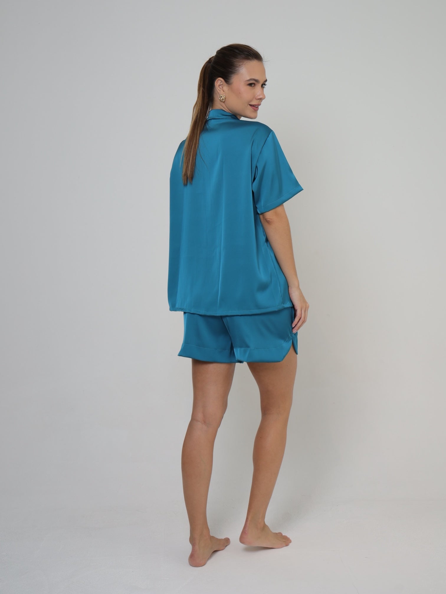 Pijama Sun Short Verde Petróleo