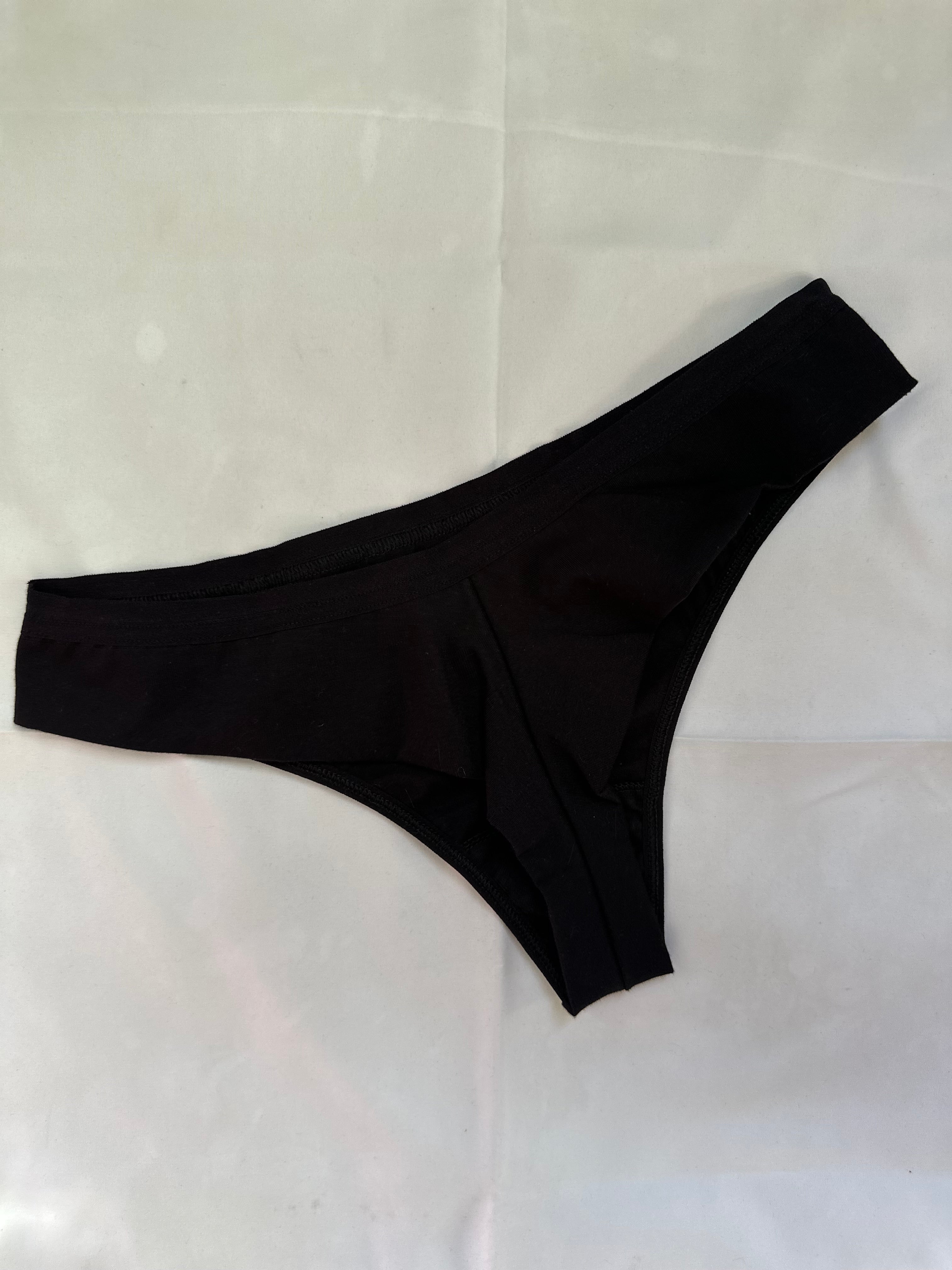 Calcinha Fio Duplo 100% Algodão Sem Renda Preto