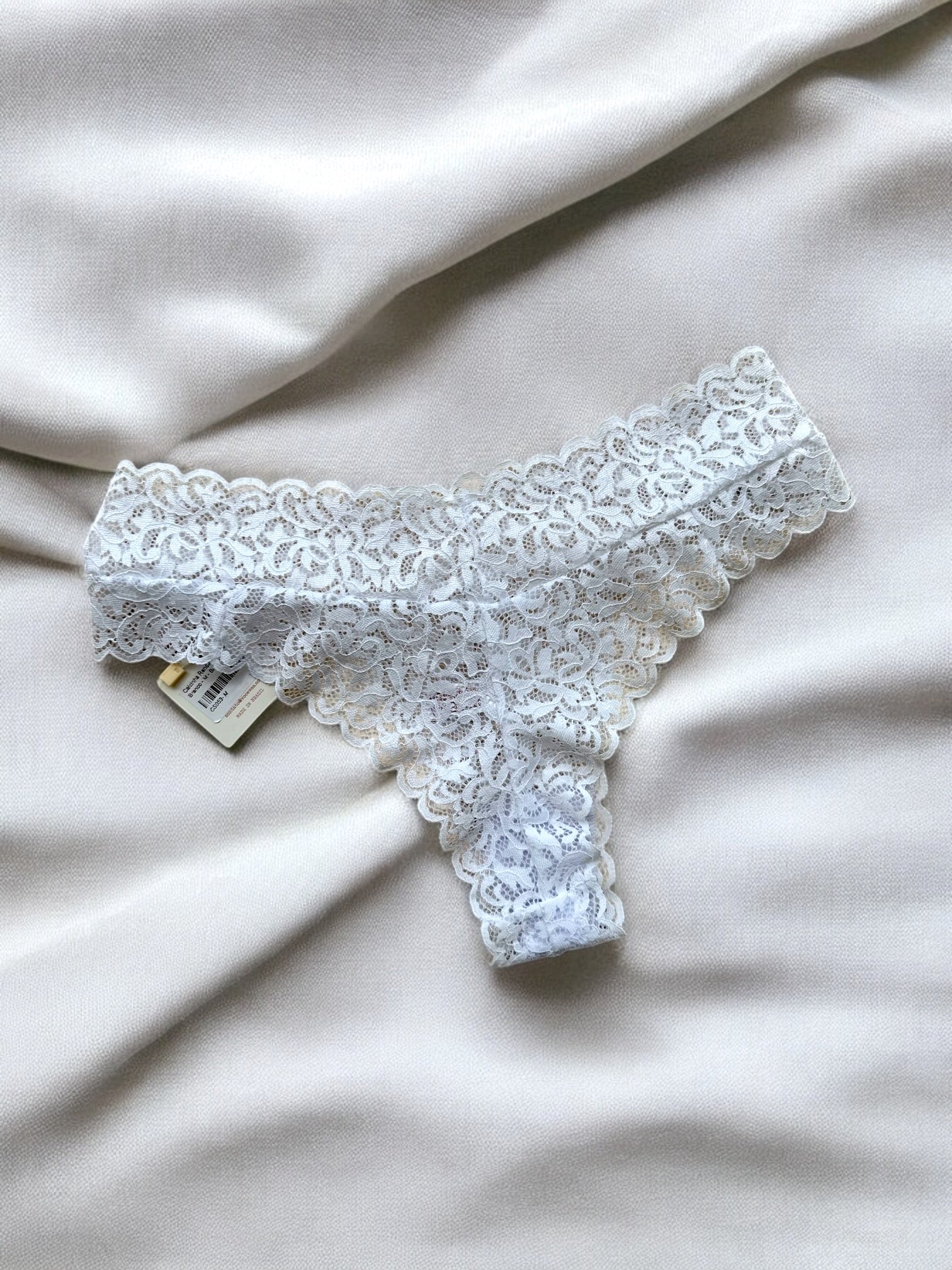 Calcinha Renda Semi-fio Branco