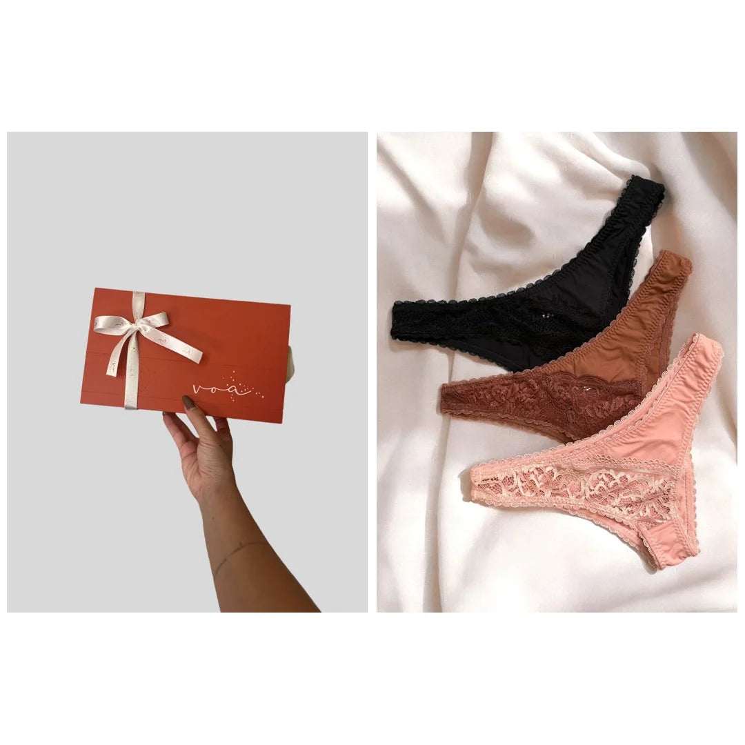 Kit Biquini Tradicional 3un + Caixa de Presente