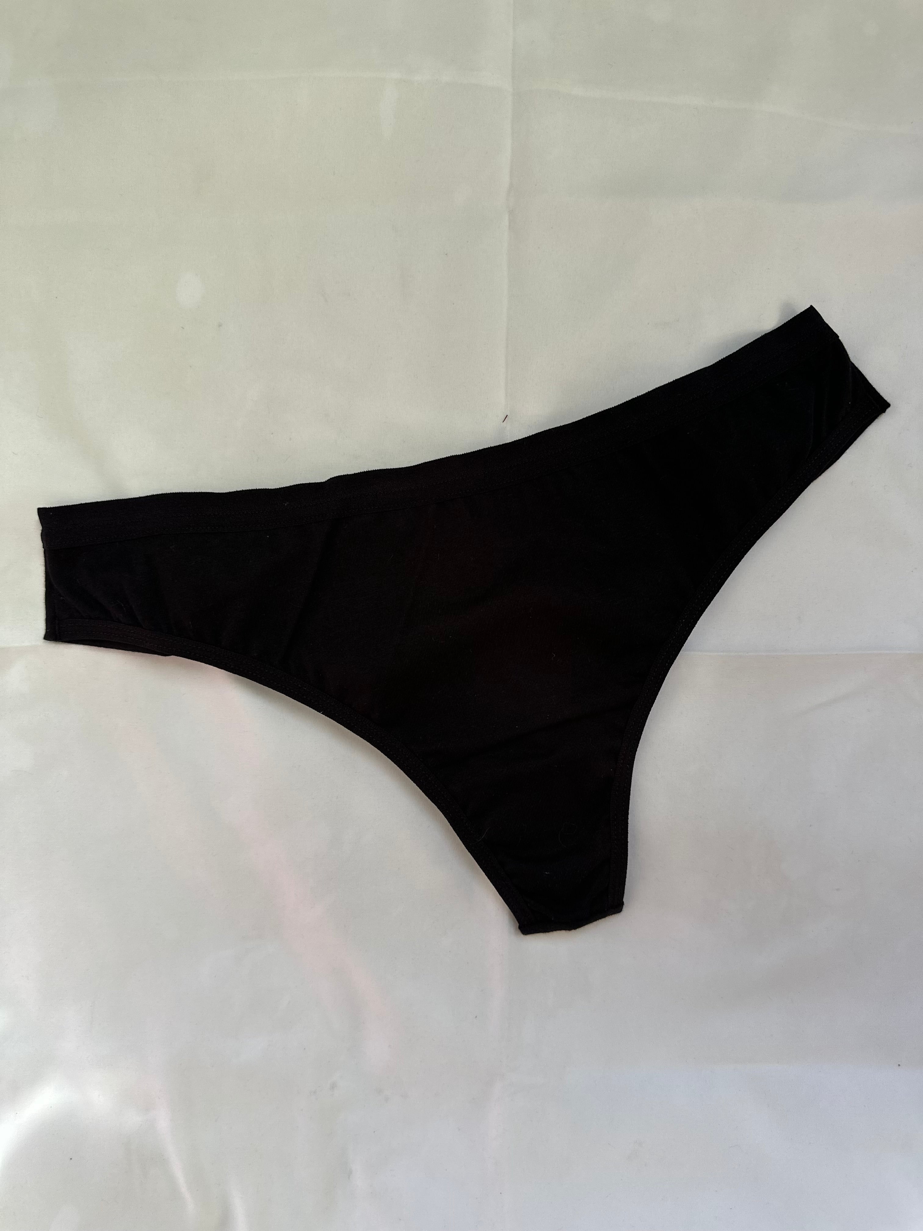 Calcinha Fio Duplo 100% Algodão Sem Renda Preto