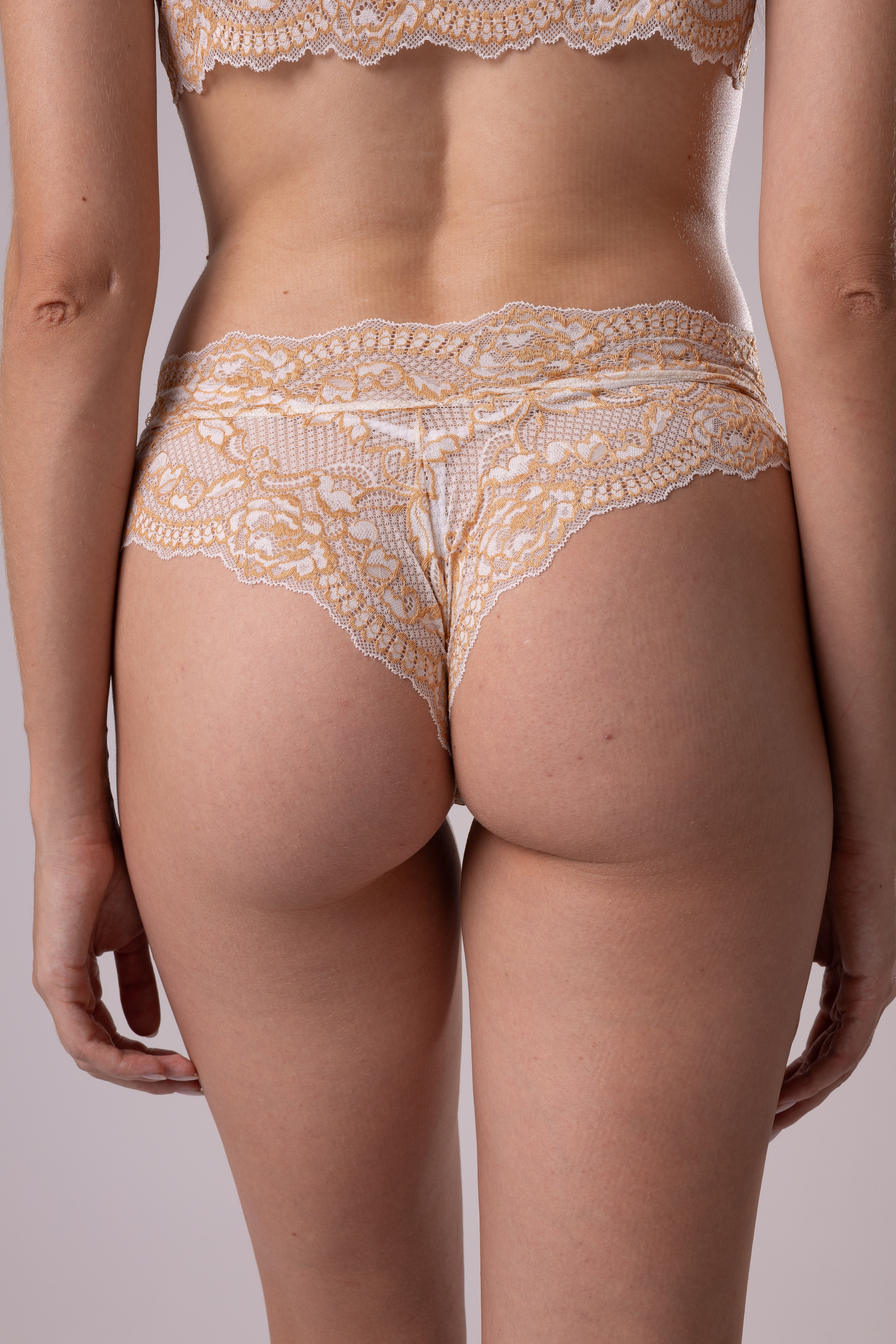 Calcinha Leveza Bicolor Marfim/Coral