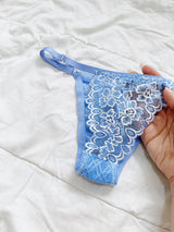 Calcinha Tiras String - Azul